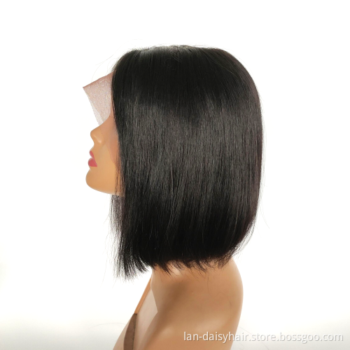 8"10"12"14"16" Inches 100% Cuticle Aligned Human Hair  Lace Front Short Middle Part Bob Wig For Black Women